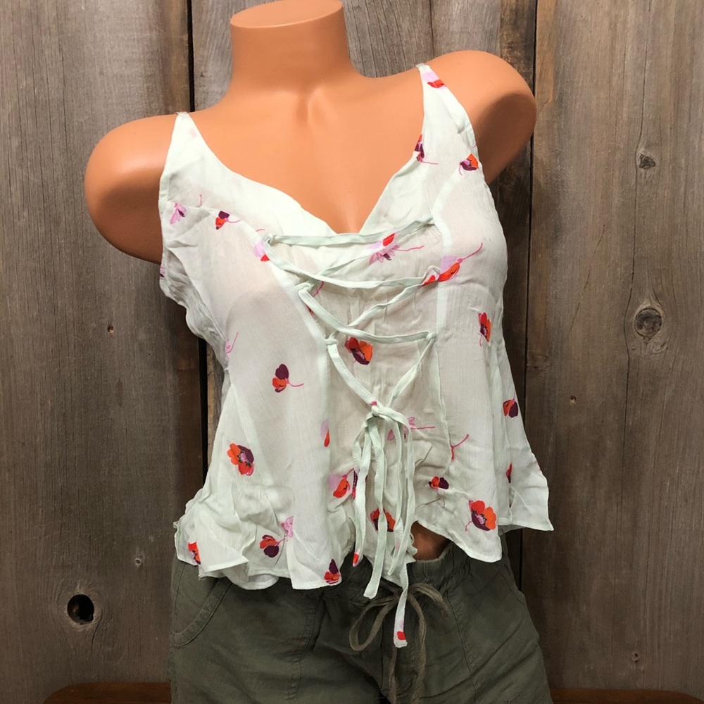 Free People Radea Printed Cami in Mint Combo Size XS
